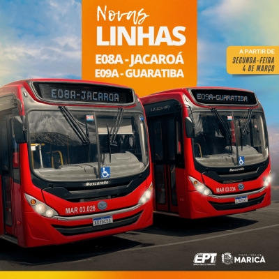 EPT amplia atendimento aos bairros Jacaroá e Guaratiba com lançamento de duas novas linhas de ônibus a partir de 4 de março